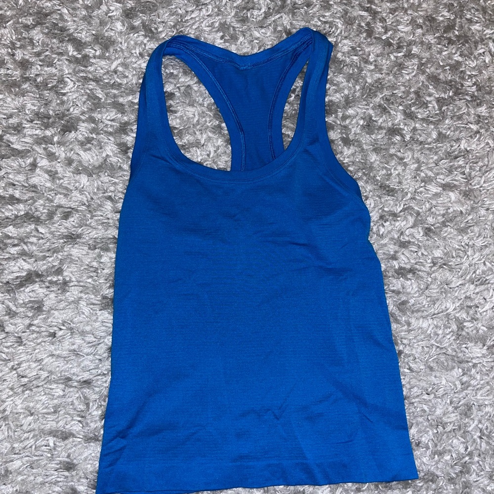 lululemon tank top poolside blue size 2 race length